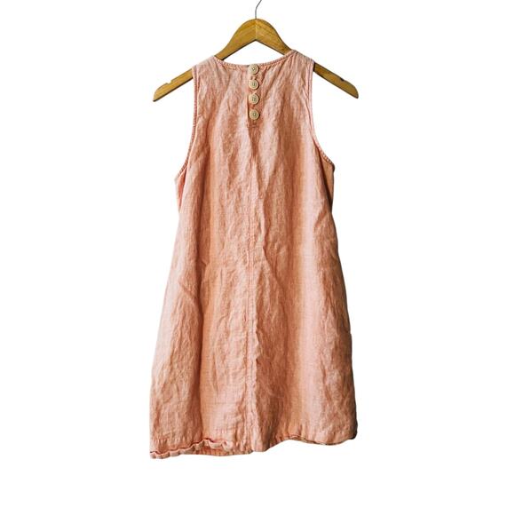 J. Crew Linen Short Sleeve A Line Dress Size XS Coral - Picture 4 of 10